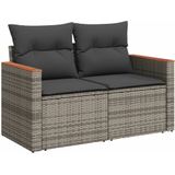 vidaXL - 12-delige - Loungeset - met - kussens - poly - rattan - grijs