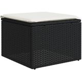 vidaXL - 10-delige - Loungeset - met - kussens - poly - rattan - zwart
