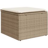 vidaXL 6-delige Loungeset met kussens poly rattan beige