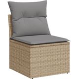 vidaXL 12-delige Loungeset met kussens poly rattan beige