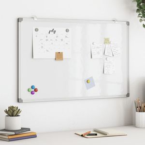 vidaXL Whiteboard magnetisch 80x50x1,7 cm aluminium, whiteboard, memobord, memobord keuken, white board, memo bord, whiteboard klein