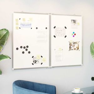 Vidaxl whiteboard magnetisch inklapbaar 120x80x1,7 cm aluminium
