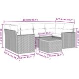 vidaXL - 7-delige - Loungeset - met - kussens - poly - rattan - zwart