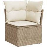 vidaXL - 7-delige - Loungeset - met - kussens - poly - rattan - beige