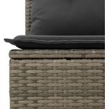 vidaXL 11-tlg. Garten-Sofagarnitur mit Kissen Schwarz Poly Rattan