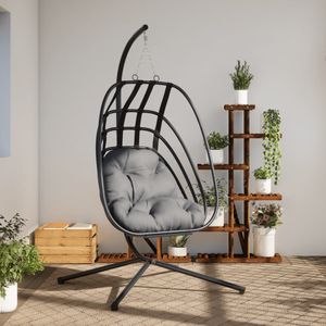 Hangstoel Brava Met Frame - Antraciet - 191x96x96 Cm van