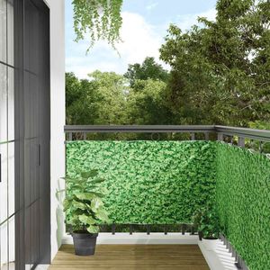 VidaXL Balkonscherm plantpatroon 500x90 cm pvc groen