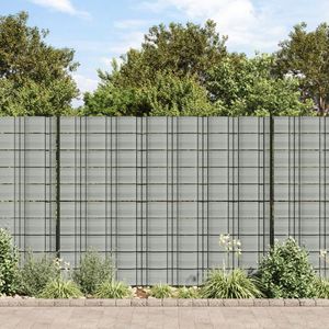 vidaXL - Tuinschermen - 10 - st - 252,5x19 - m - PVC - steengrijs