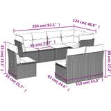vidaXL - 8-delige - Loungeset - met - kussens - poly - rattan - bruin