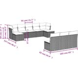 vidaXL - 10-delige - Loungeset - met - kussens - poly - rattan - grijs