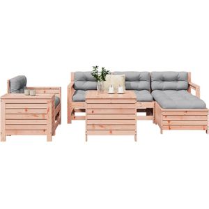 vidaXL - 7-delige - Loungeset - massief - douglas - vurenhout