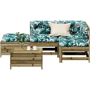 vidaXL 5-tlg. Garten-Lounge-Set mit Kissen Imprägniertes Kiefernholz