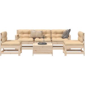 vidaXL 6-tlg. Garten-Sofagarnitur Massivholz Kiefer