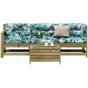 vidaXL 4-tlg. Garten-Lounge-Set mit Kissen Kiefernholz Imprägniert