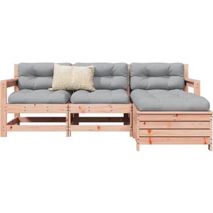 vidaXL 4-tlg. Garten-Sofagarnitur Massivholz Douglasie
