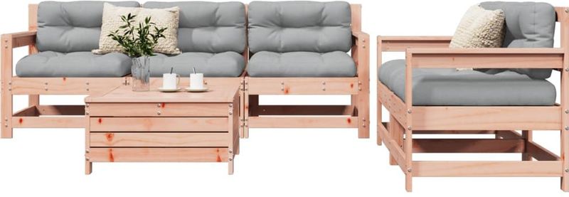 vidaXL - 6-delige - Loungeset - massief - douglas - vurenhout