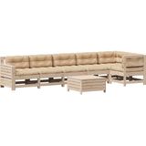 vidaXL 7-tlg. Garten-Lounge-Set mit Kissen Massivholz Kiefer