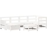 vidaXL - 7-delige - Loungeset - massief - grenenhout - wit