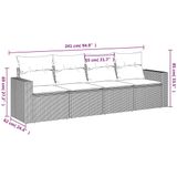 vidaXL - 4-delige - Loungeset - met - kussens - poly - rattan - lichtgrijs