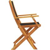 vidaXL Gartenstühle 6 Stk. Klappbar Schwarz Massivholz Akazie