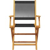 vidaXL - Tuinstoelen - 8 - st - inklapbaar - massief - acaciahout - zwart