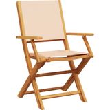 vidaXL - Tuinstoelen - 8 - st - inklapbaar - stof - en - massief - hout - beige