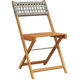 vidaXL - Tuinstoelen - 8 - st - inklapbaar - poly - rattan - en - massief - hout - grijs