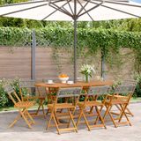 vidaXL - Tuinstoelen - 8 - st - inklapbaar - poly - rattan - en - massief - hout - grijs