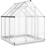 Gewächshaus mit Fundamentrahmen Silbern 169x169x202 Aluminimum Vidaxl