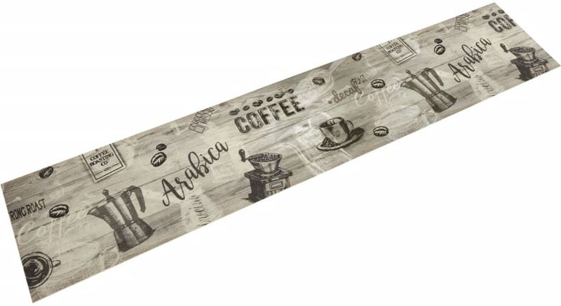 Küchenteppich Waschbar Kaffee Grau 60x300 cm Samt vidaXL