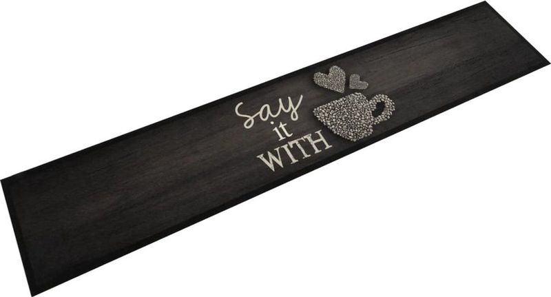 Vidaxl - Küchenteppich Waschbar Tasse Schwarz 60x300 cm Samt
