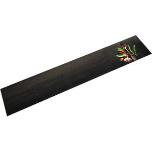 vidaXL Keukenmat wasbaar kruidenprint 60x300 cm fluweel