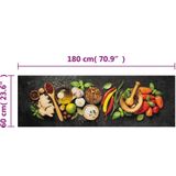vidaXL Küchenteppich Waschbar Gewürze 60x180 cm Samt