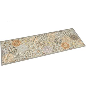 vidaXL Keukenmat wasbaar zeshoekpastelprint 45x150 cm fluweel