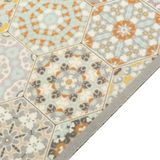 vidaXL - Keukenmat - wasbaar - zeshoekpastelprint - 60x300 - cm - fluweel