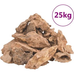 vidaXL Lavasteen 25 kg 1-10 cm bruin