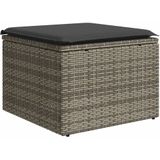 vidaXL 4-delige Loungeset met kussens poly rattan grijs