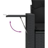 vidaXL - 7-delige - Loungeset - met - kussens - poly - rattan - zwart