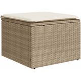 vidaXL 6-delige Loungeset met kussens poly rattan beige
