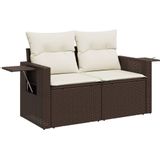 vidaXL - 11-delige - Loungeset - met - kussens - poly - rattan - bruin