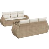 VidaXL-7-delige-Loungeset-met-kussens-poly-rattan-beige