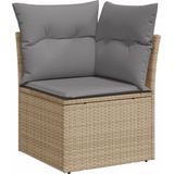 Vidaxl - 7-tlg. Garten-Sofagarnitur mit Kissen Beige Poly Rattan