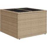 vidaXL 9-delige Loungeset met kussens poly rattan beige