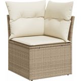 10-tlg. Garten-Sofagarnitur mit Kissen Beige Poly Rattan vidaXL