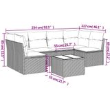 vidaXL 7-tlg. Garten-Sofagarnitur mit Kissen Beige Poly Rattan