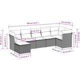 vidaXL - 7-delige - Loungeset - met - kussens - poly - rattan - beige
