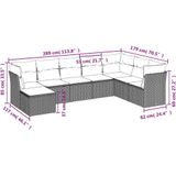 Vidaxl - 8-tlg. Garten-Sofagarnitur mit Kissen Schwarz Poly Rattan