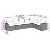 vidaXL - 7-delige - Loungeset - met - kussens - poly - rattan - beige