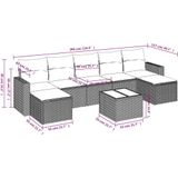 vidaXL - 8-delige - Loungeset - met - kussens - poly - rattan - zwart