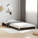 vidaXL Bedframe bewerkt hout en metaal zwart 90x200 cm